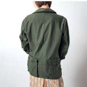 C50 Vintage Swedish Army Olive Green Cargo Military Lightweight Jacket Sz M
